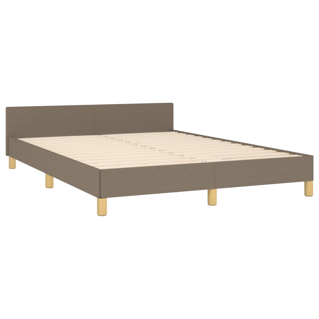 Cadre de lit sans matelas taupe 140x190 cm tissu - XIOS