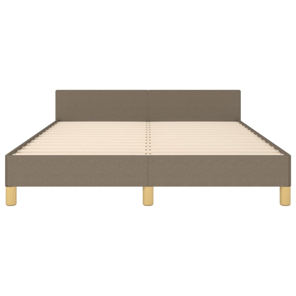 Cadre de lit sans matelas taupe 140x190 cm tissu - XIOS