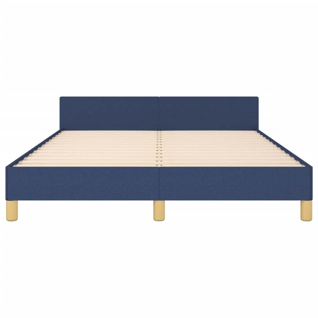 Cadre de lit sans matelas bleu 140x190 cm tissu - XIOS