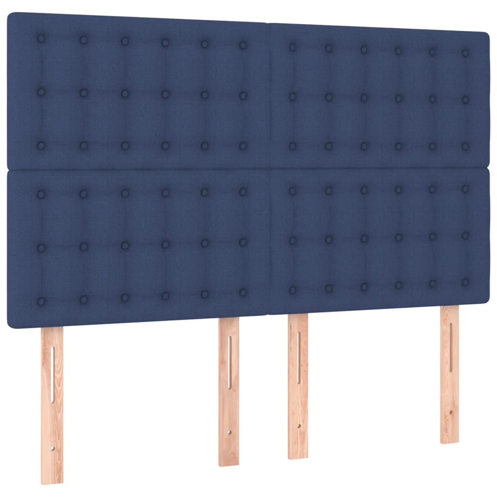 Cadre de lit sans matelas bleu 140x190 cm tissu - XIOS