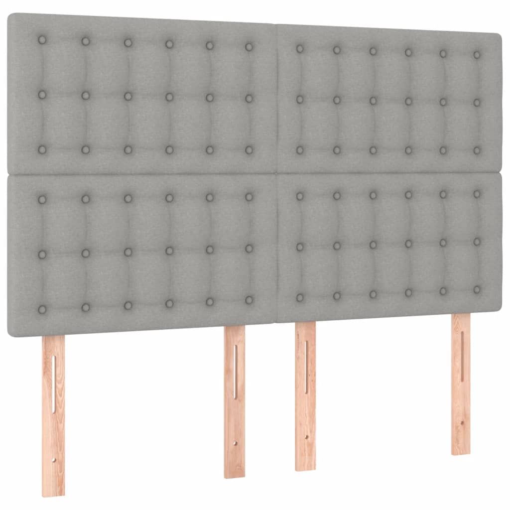 Cadre de lit sans matelas gris clair 140x200 cm tissu - XIOS