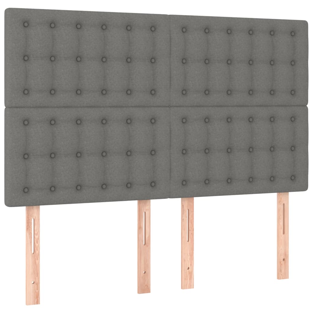Cadre de lit sans matelas gris foncé 140x200 cm tissu - XIOS