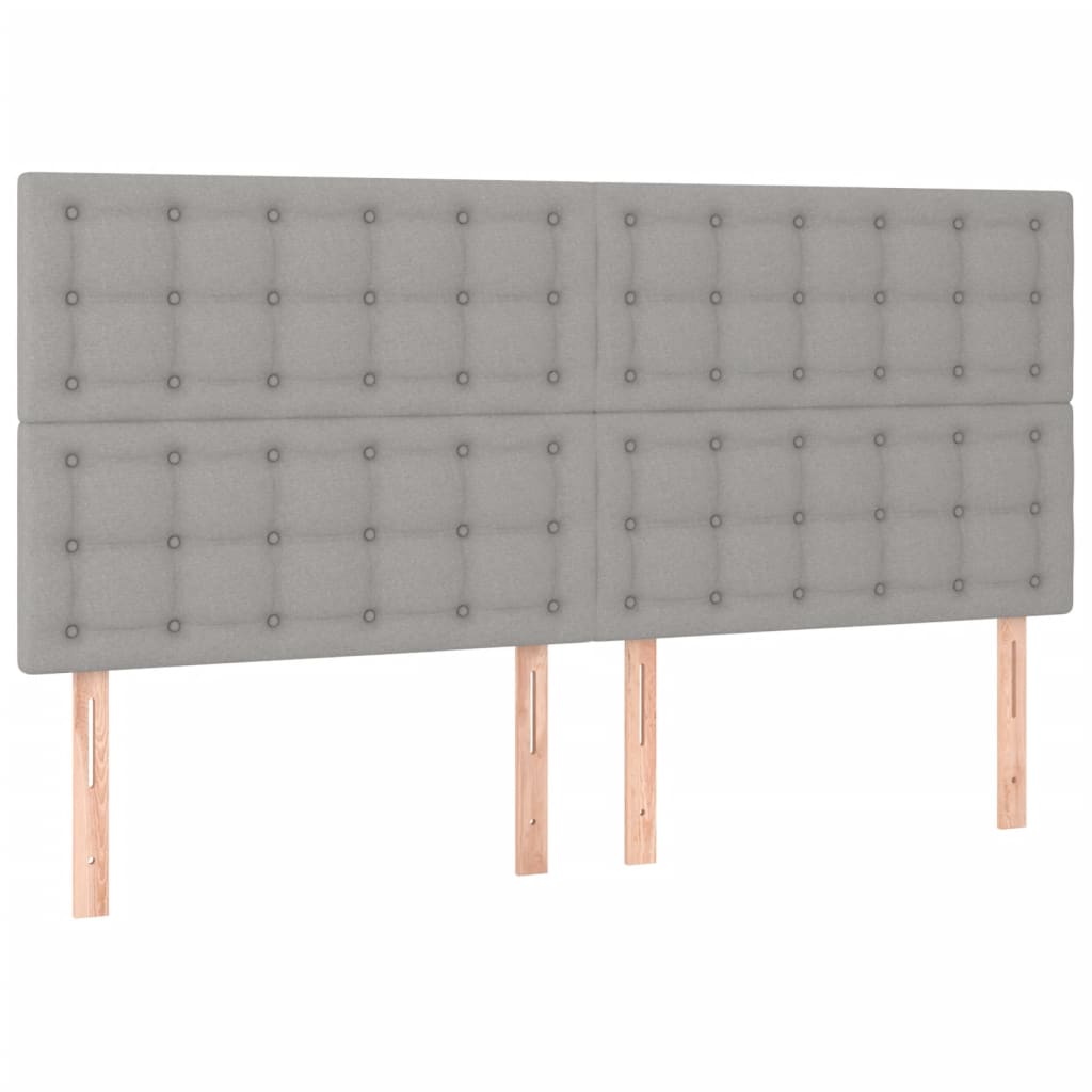 Cadre de lit sans matelas gris clair 160x200 cm tissu - XIOS