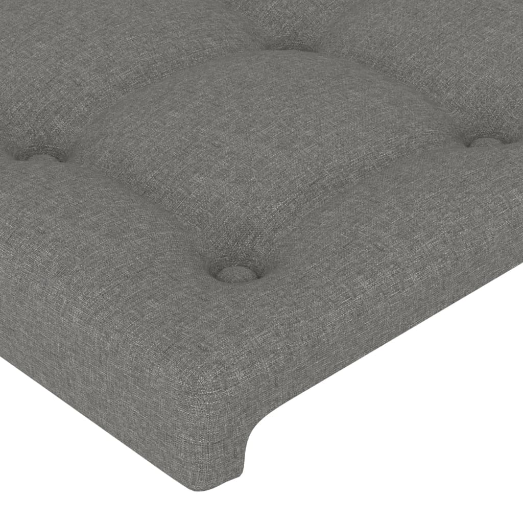 Cadre de lit sans matelas gris foncé 160x200 cm tissu - XIOS