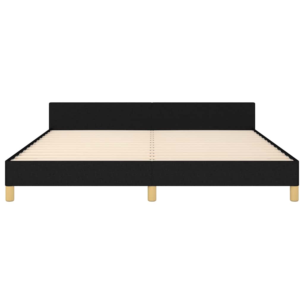Cadre de lit sans matelas noir 160x200 cm tissu - XIOS