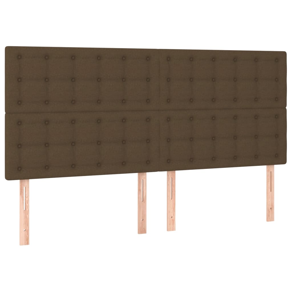 Cadre de lit sans matelas marron foncé 160x200 cm tissu - XIOS
