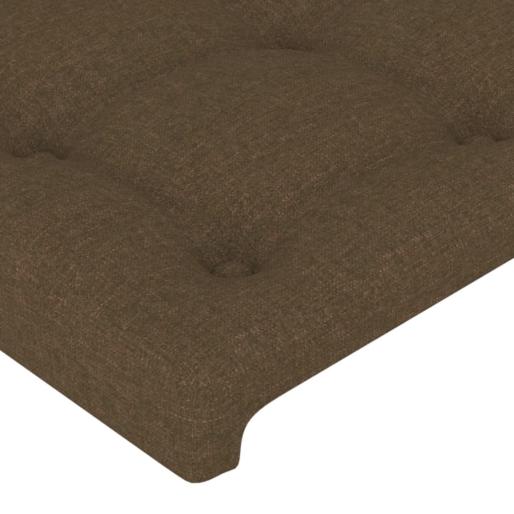 Cadre de lit sans matelas marron foncé 160x200 cm tissu - XIOS