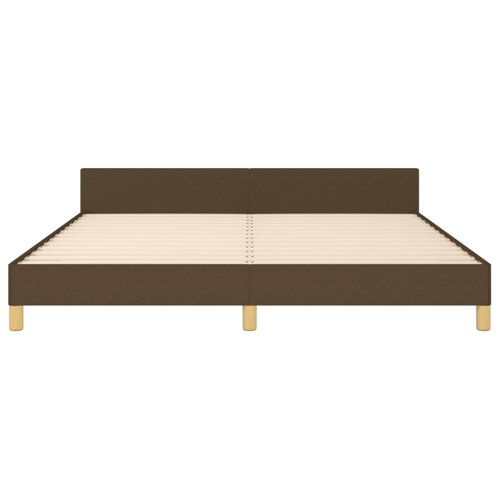 Cadre de lit sans matelas marron foncé tissu - XIOS