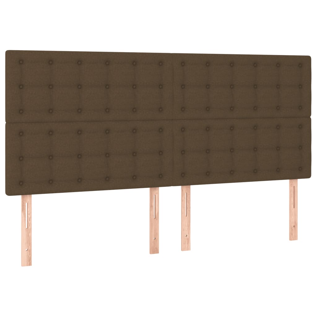 Cadre de lit sans matelas marron foncé tissu - XIOS