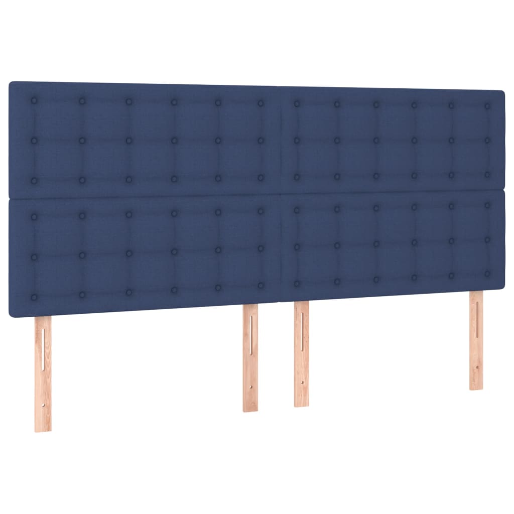 Cadre de lit sans matelas bleu tissu - XIOS