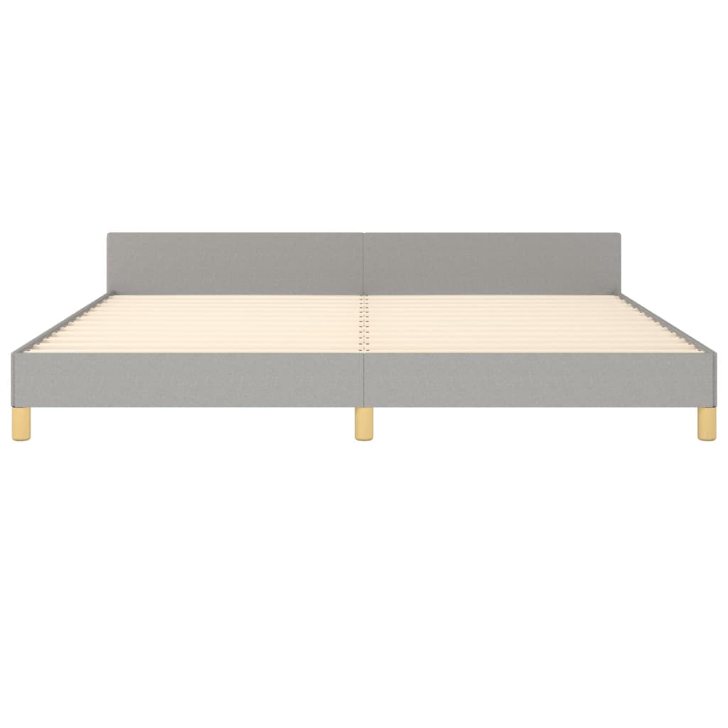 Cadre de lit sans matelas gris clair 200x200 cm tissu - XIOS