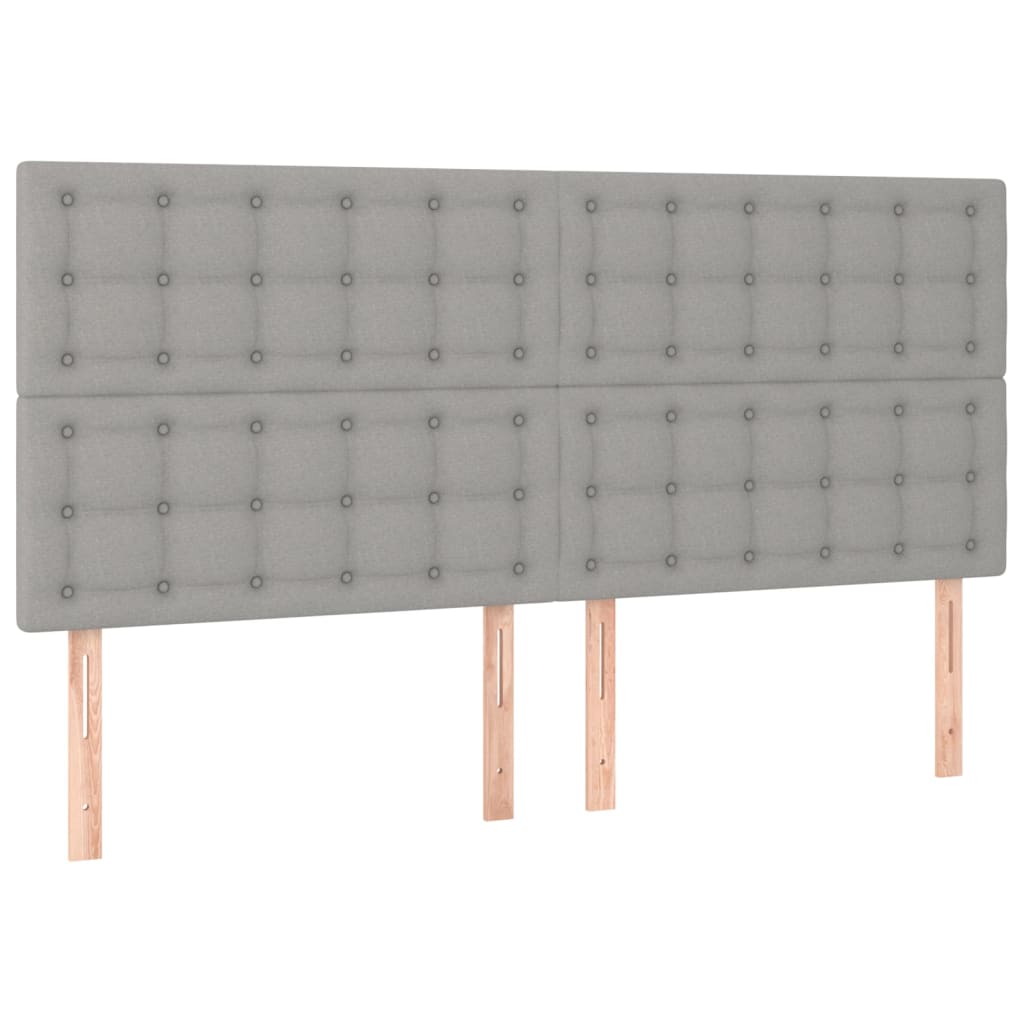 Cadre de lit sans matelas gris clair 200x200 cm tissu - XIOS