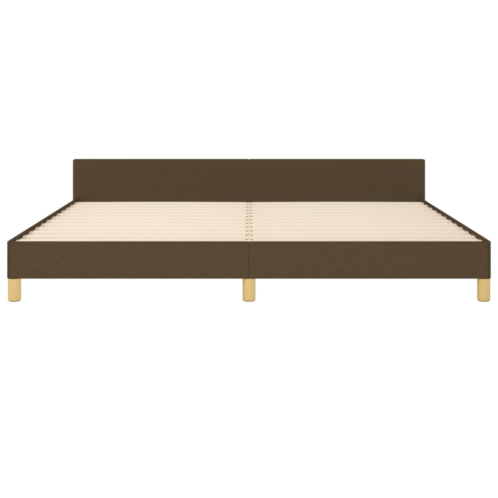 Cadre de lit sans matelas marron foncé 200x200 cm tissu - XIOS