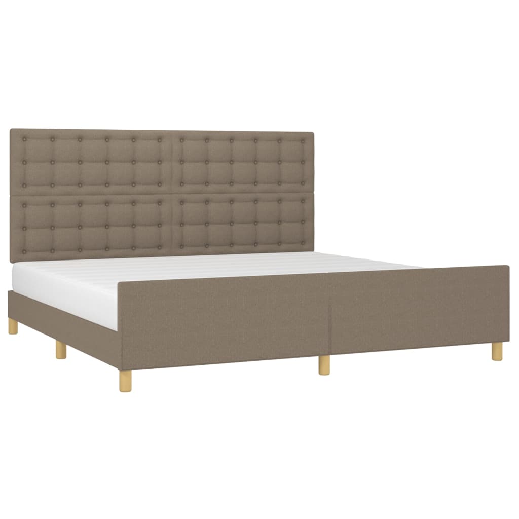 Cadre de lit sans matelas taupe 200x200 cm tissu - XIOS