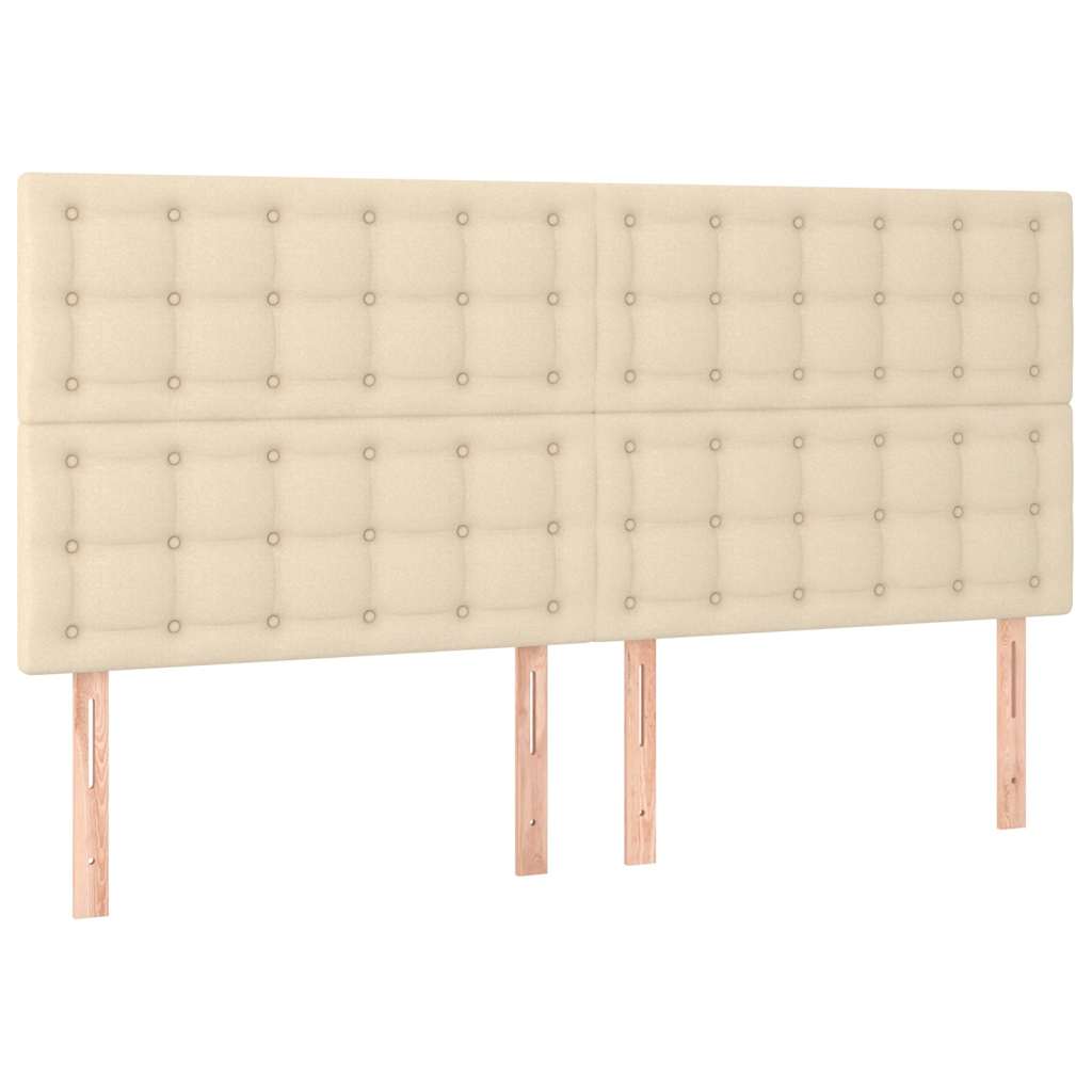 Cadre de lit sans matelas crème 200x200 cm tissu