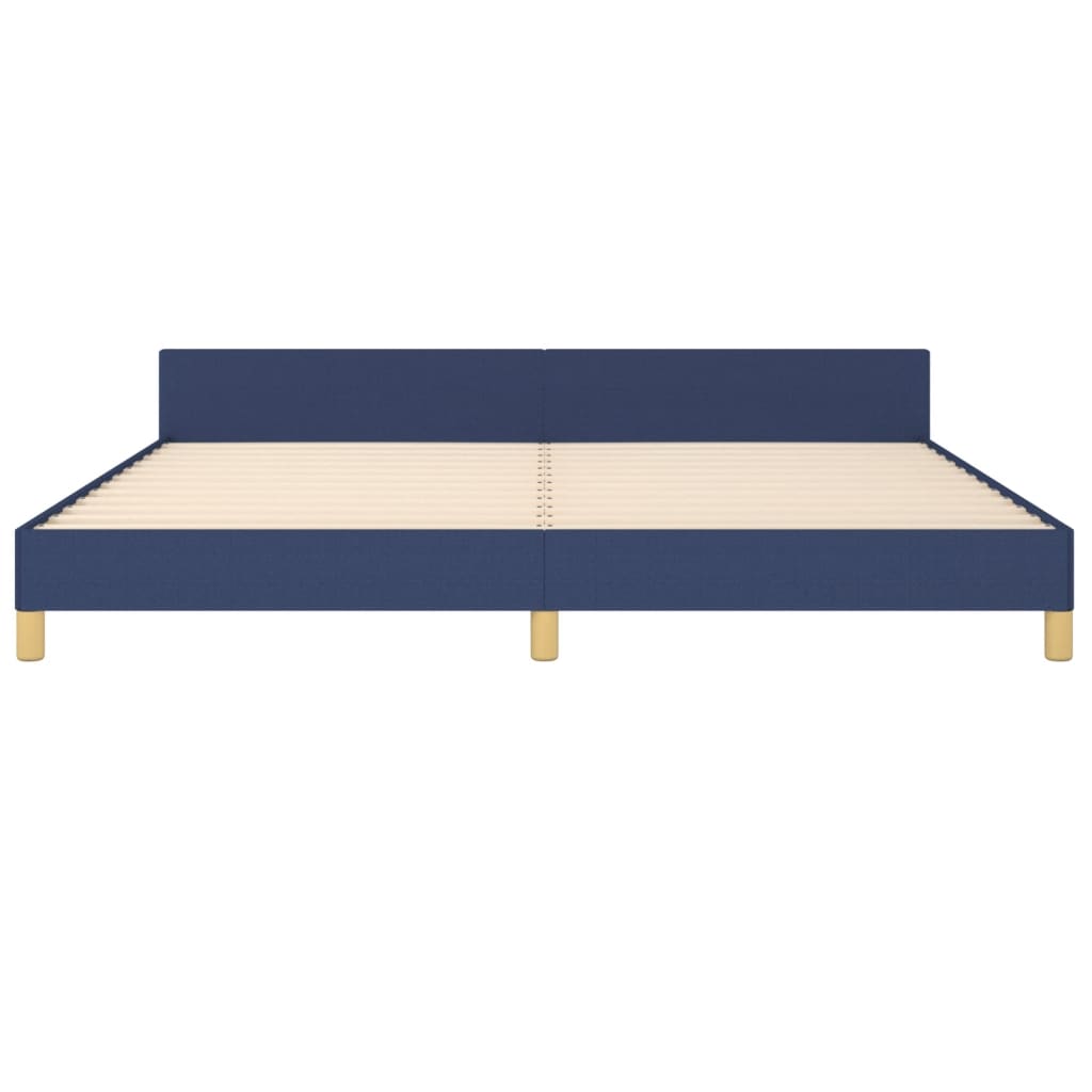 Cadre de lit sans matelas bleu 200x200 cm tissu - XIOS
