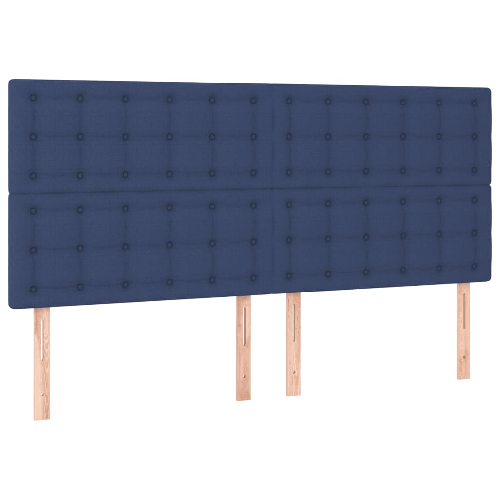 Cadre de lit sans matelas bleu 200x200 cm tissu - XIOS