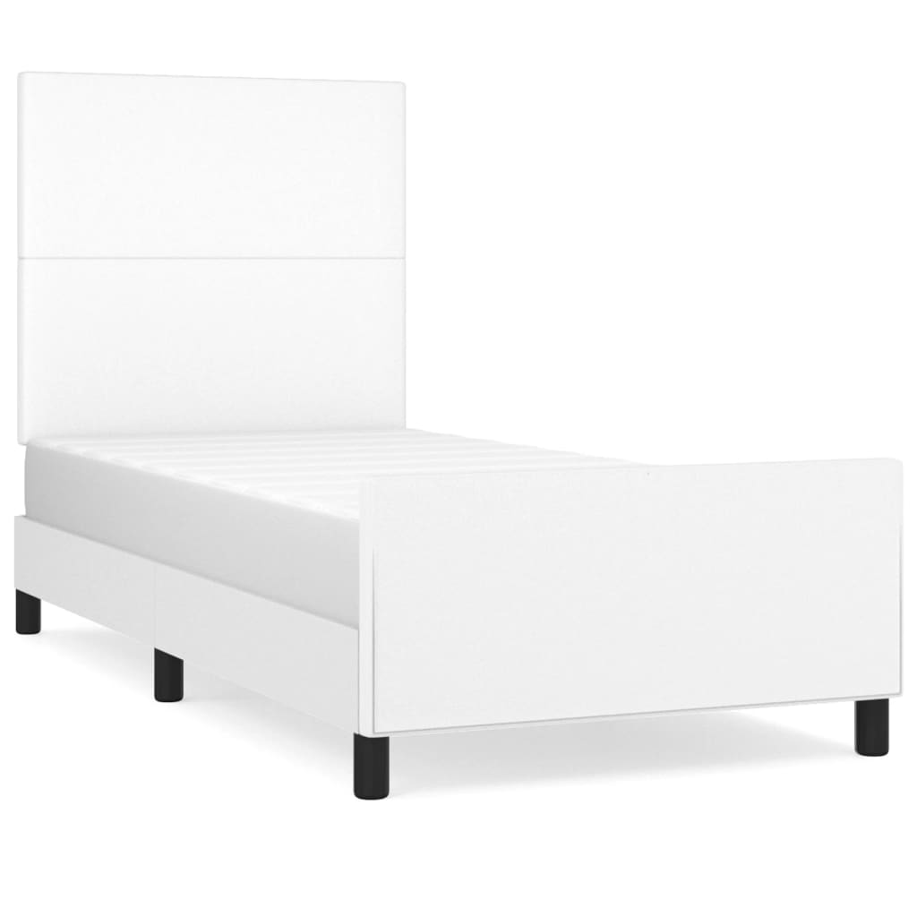 Cadre de lit sans matelas blanc 80x200 cm similicuir - XIOS