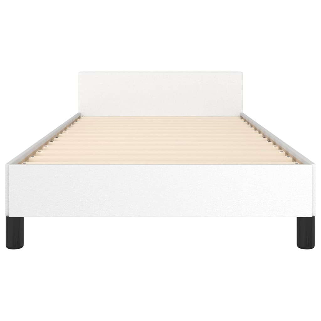 Cadre de lit sans matelas blanc 90x190 cm similicuir - XIOS