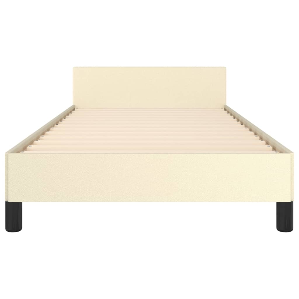 Cadre de lit sans matelas crème 90x190 cm similicuir - XIOS