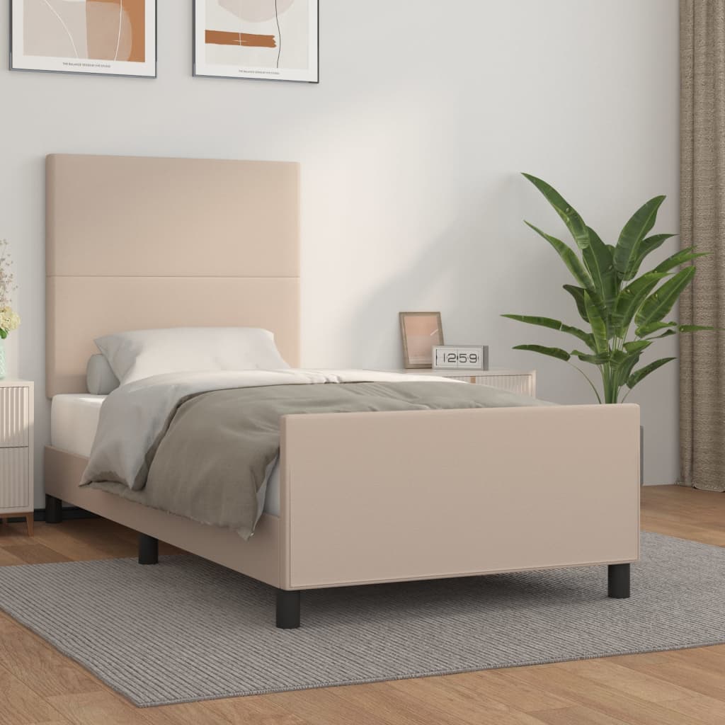 Cadre de lit sans matelas cappuccino 90x190 cm similicuir - XIOS