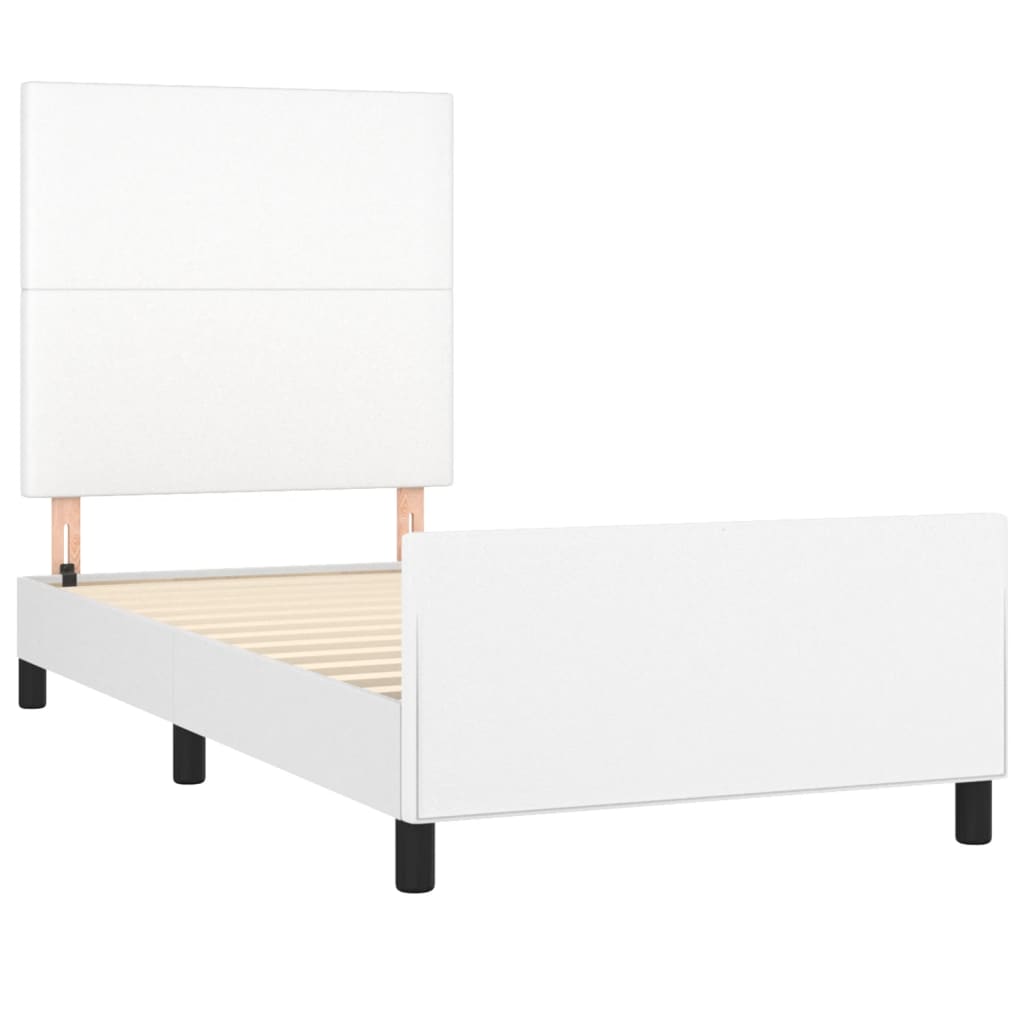 Cadre de lit sans matelas blanc 90x200 cm similicuir - XIOS