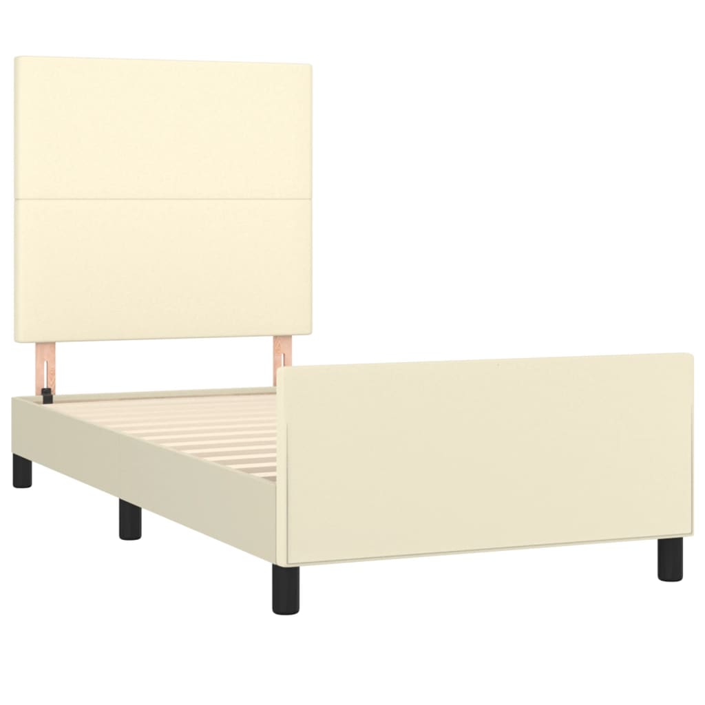 Cadre de lit sans matelas crème 100x200 cm similicuir - XIOS