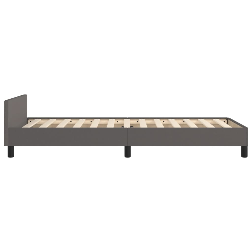 Cadre de lit sans matelas gris 100x200 cm similicuir - XIOS