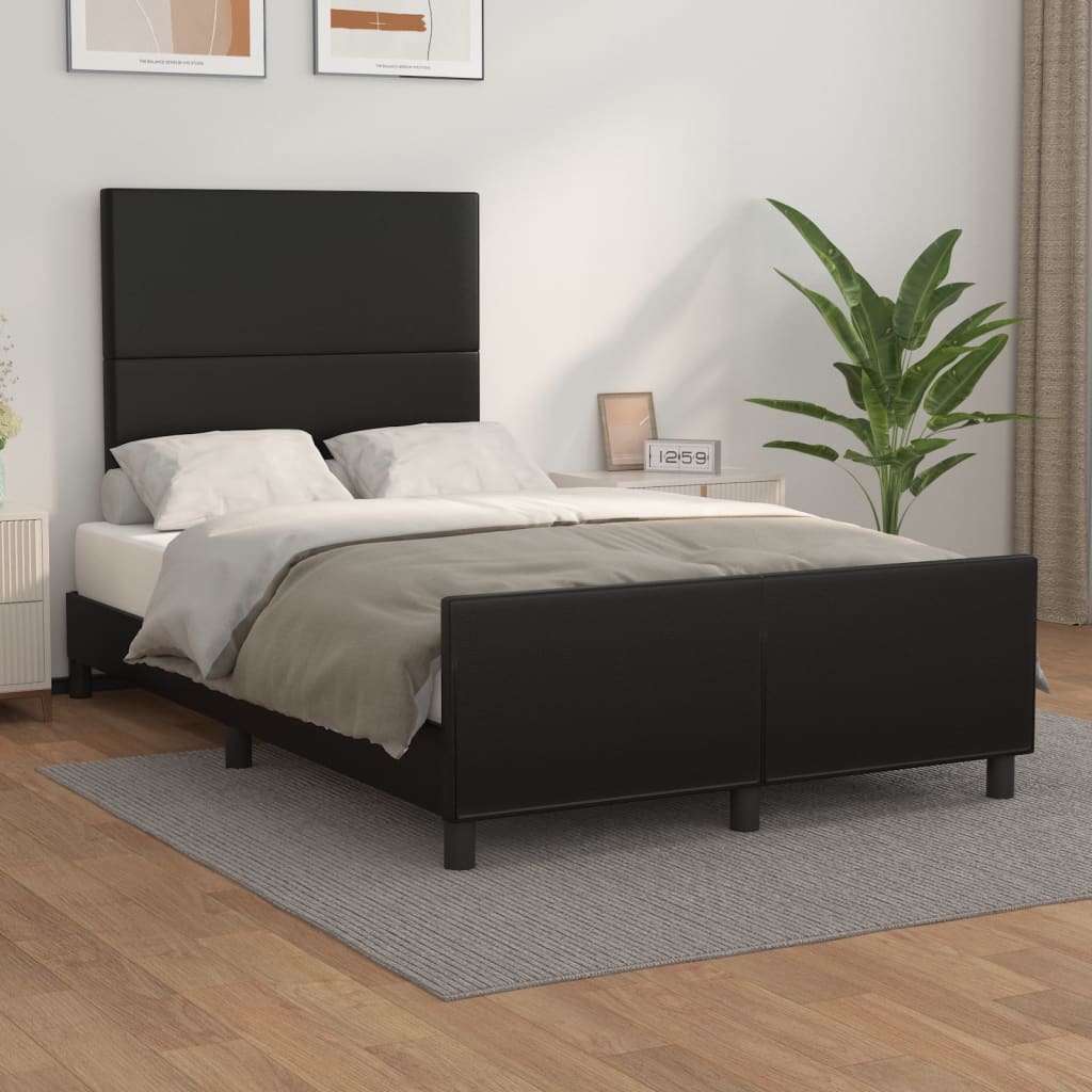 Cadre de lit sans matelas noir 120x200 cm similicuir - XIOS