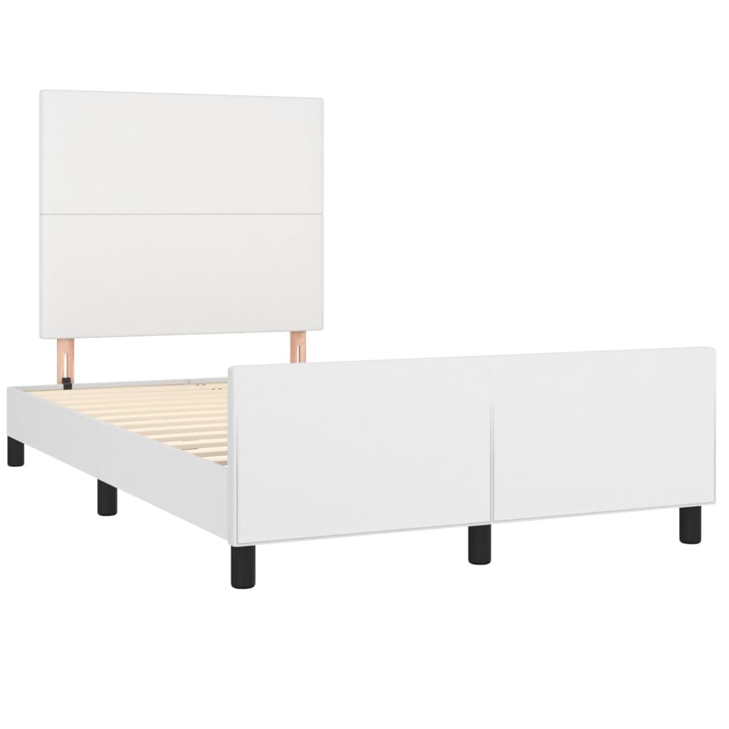 Cadre de lit sans matelas blanc 120x200 cm similicuir - XIOS
