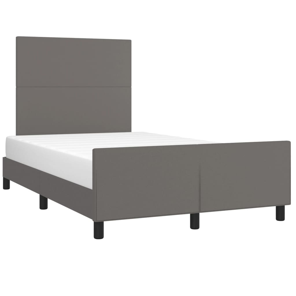 Cadre de lit sans matelas gris 120x200 cm similicuir - XIOS