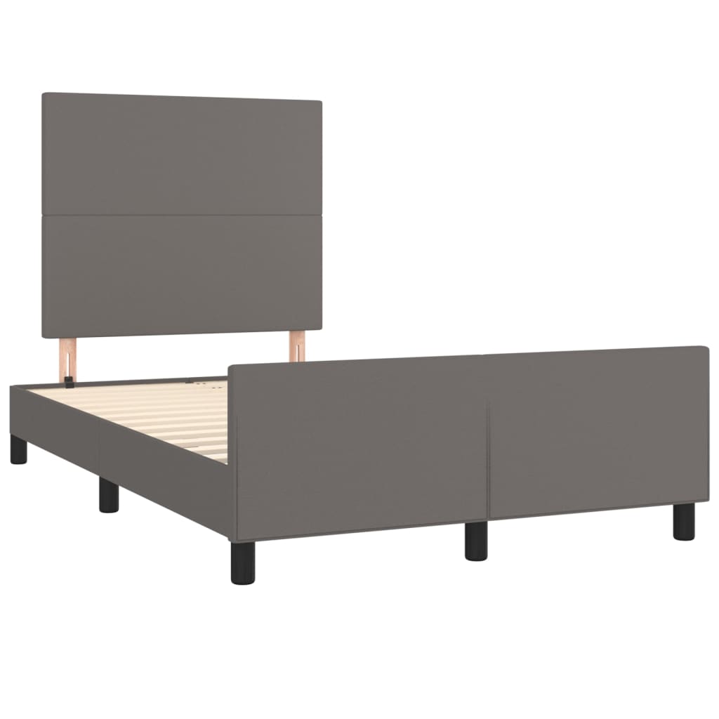 Cadre de lit sans matelas gris 120x200 cm similicuir - XIOS