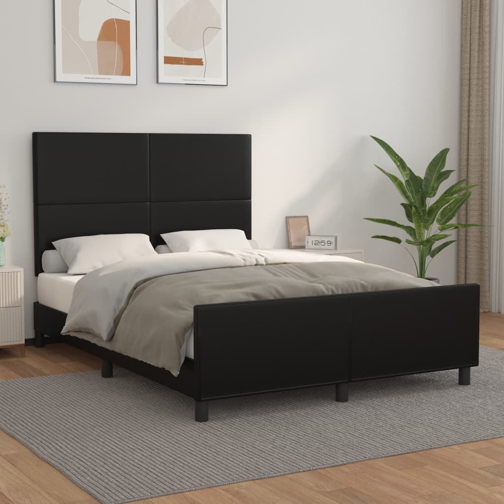Cadre de lit sans matelas noir 140x190 cm similicuir - XIOS