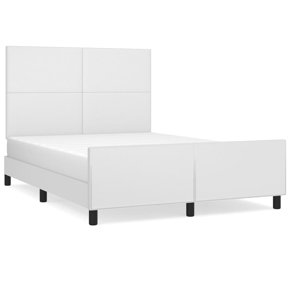 Cadre de lit sans matelas blanc 140x190 cm similicuir - XIOS