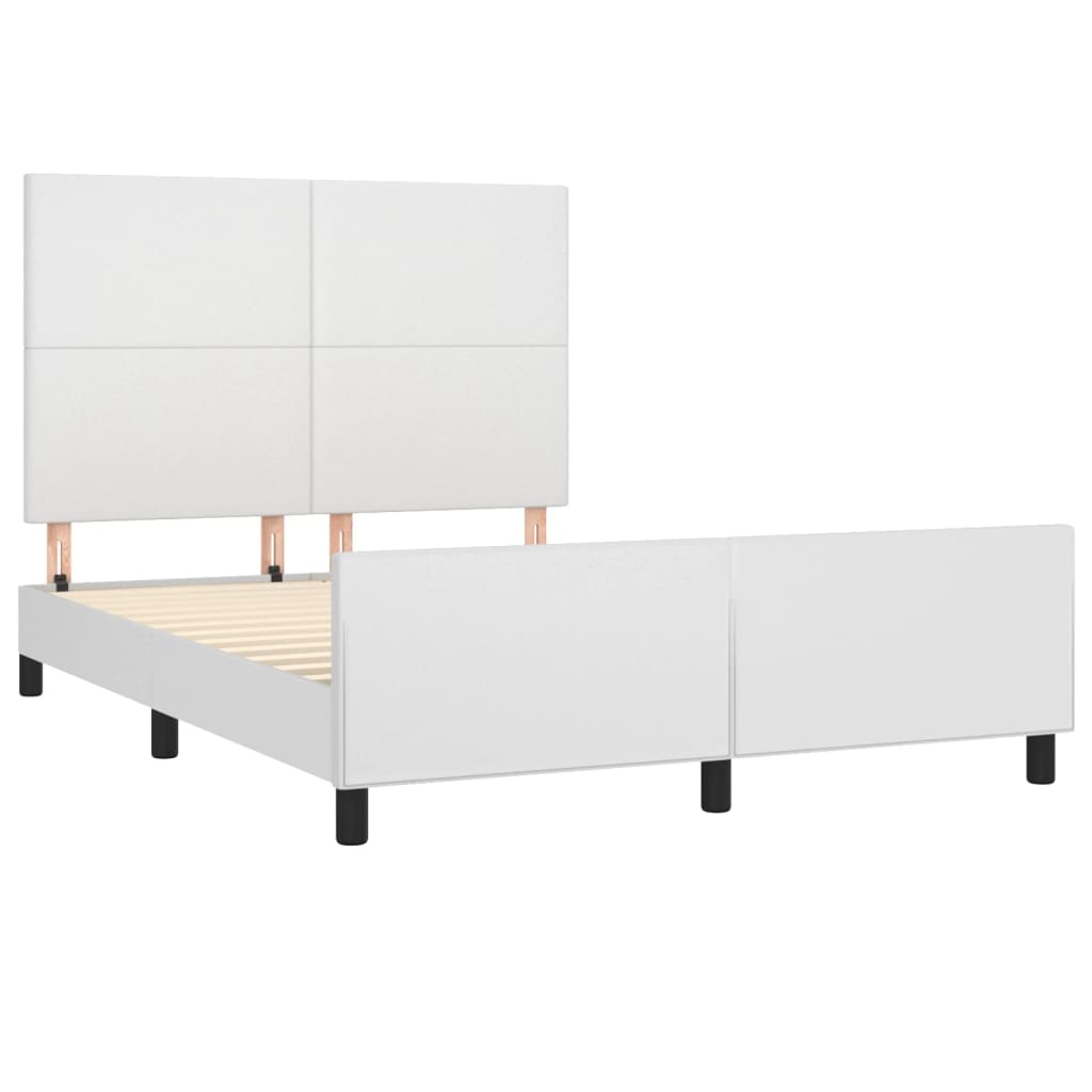Cadre de lit sans matelas blanc 140x190 cm similicuir - XIOS