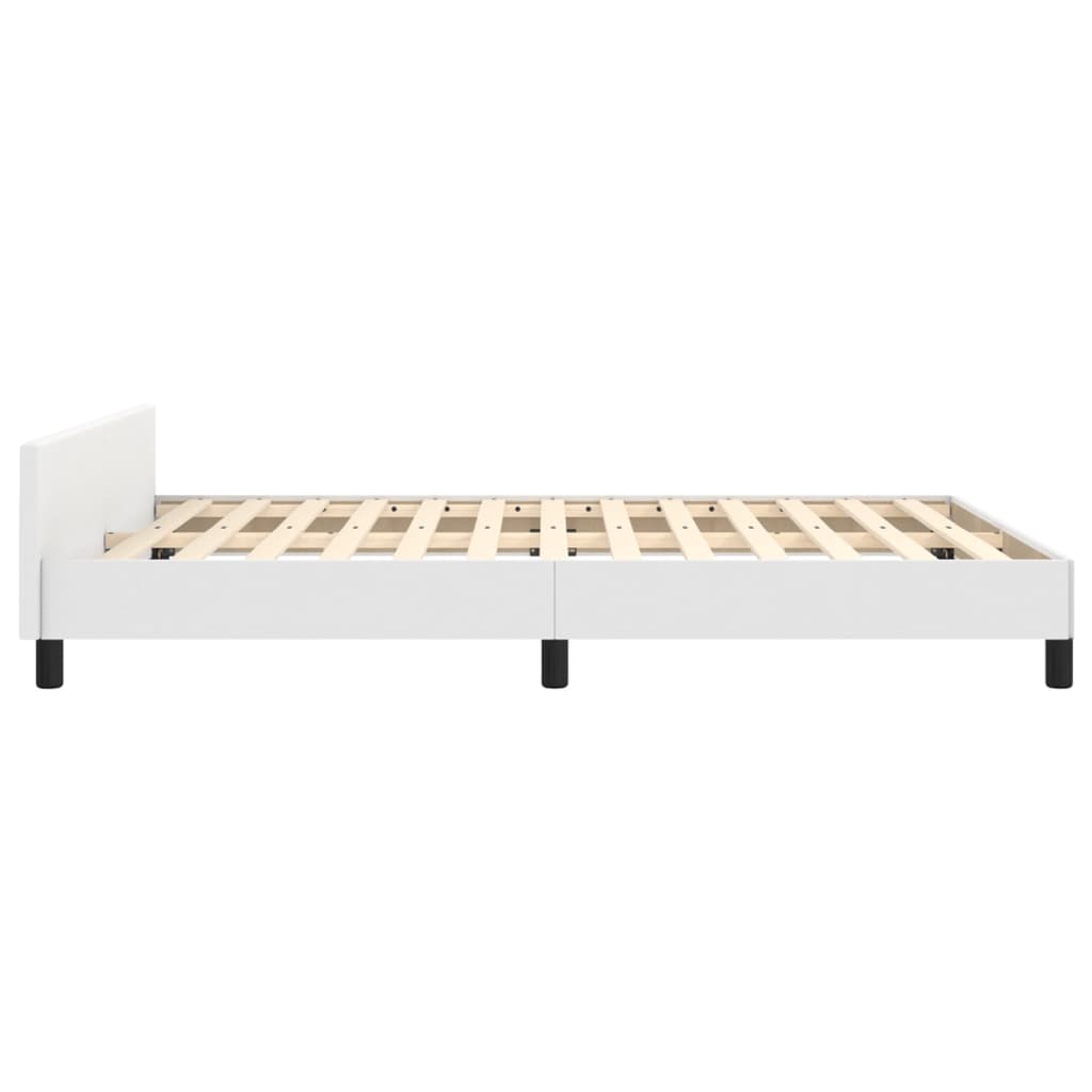 Cadre de lit sans matelas blanc 140x190 cm similicuir - XIOS