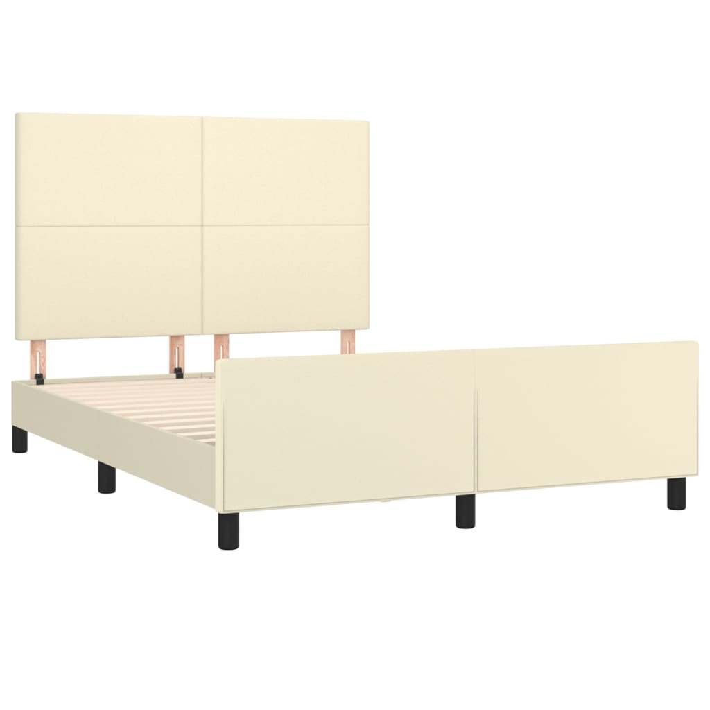 Cadre de lit sans matelas crème 140x190 cm similicuir - XIOS