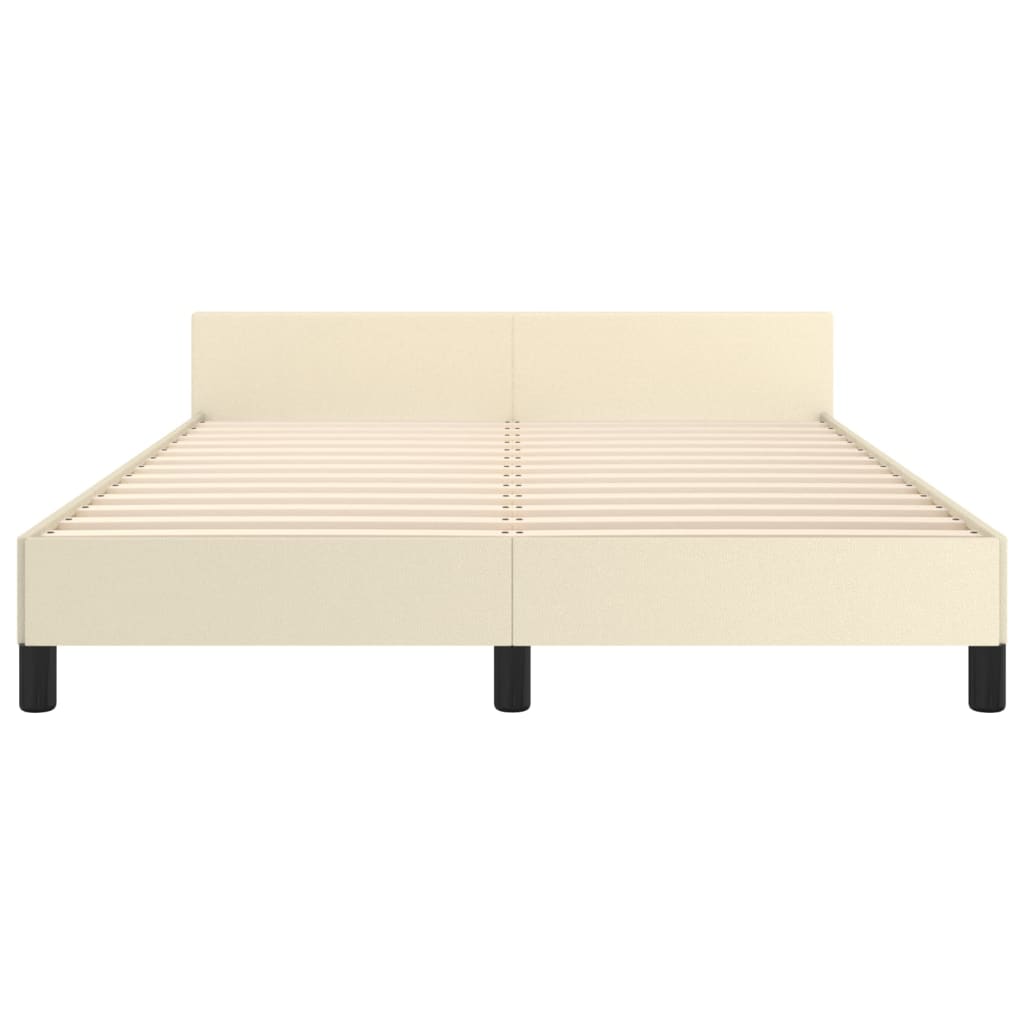 Cadre de lit sans matelas crème 140x190 cm similicuir - XIOS