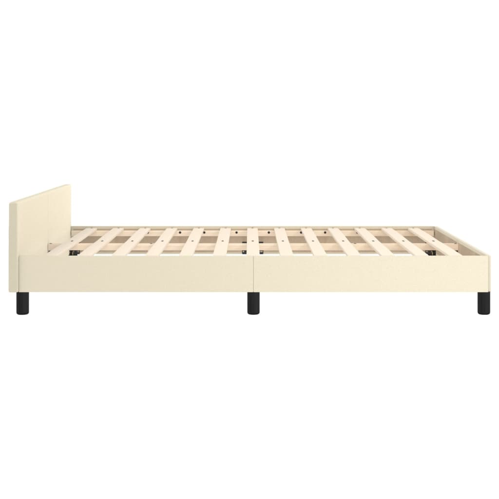 Cadre de lit sans matelas crème 140x190 cm similicuir - XIOS