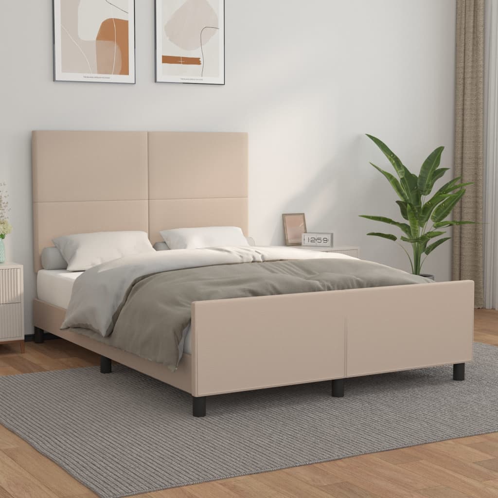Cadre de lit sans matelas cappuccino 140x190 cm similicuir - XIOS
