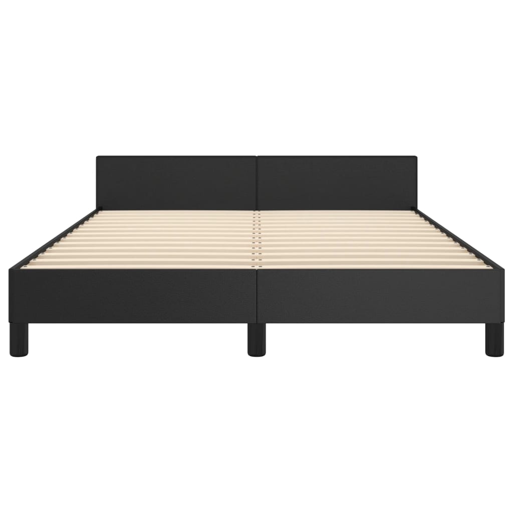 Cadre de lit sans matelas noir 140x200 cm similicuir - XIOS