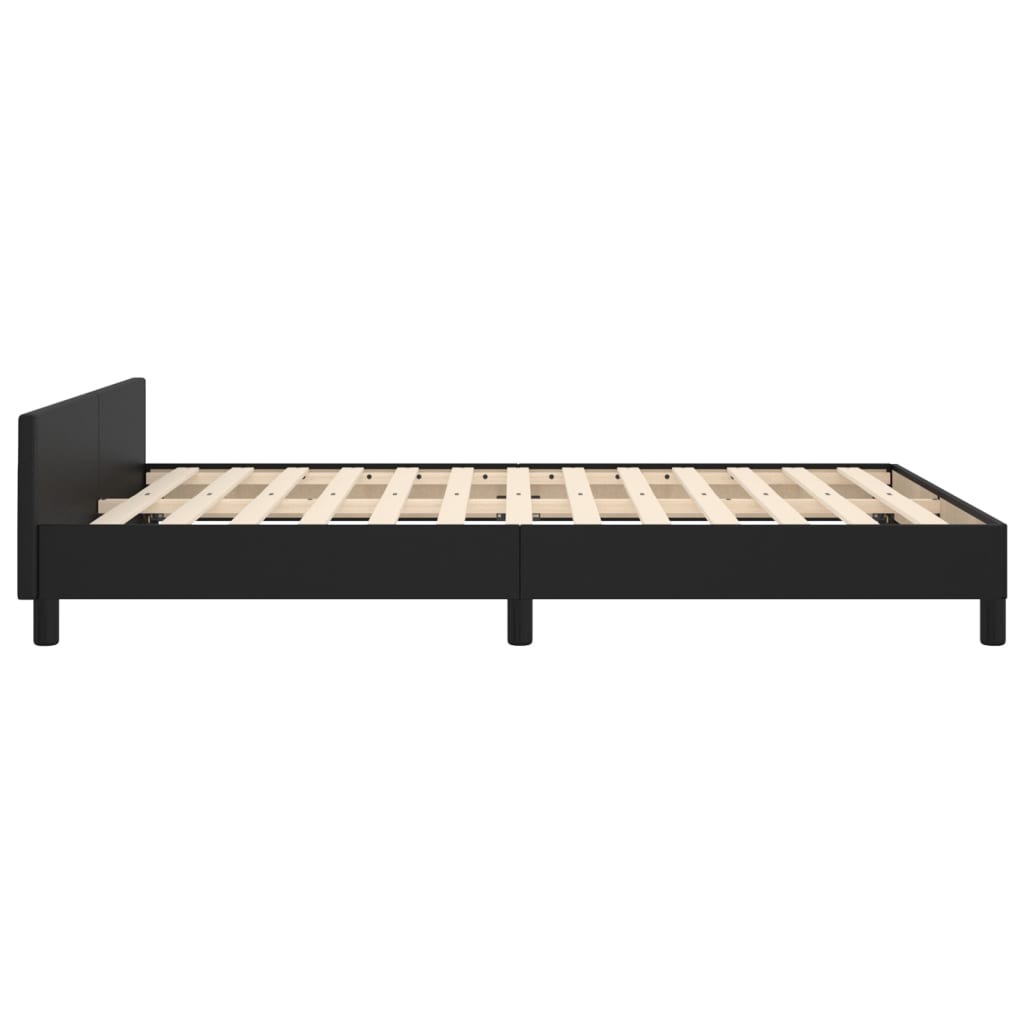 Cadre de lit sans matelas noir 140x200 cm similicuir - XIOS