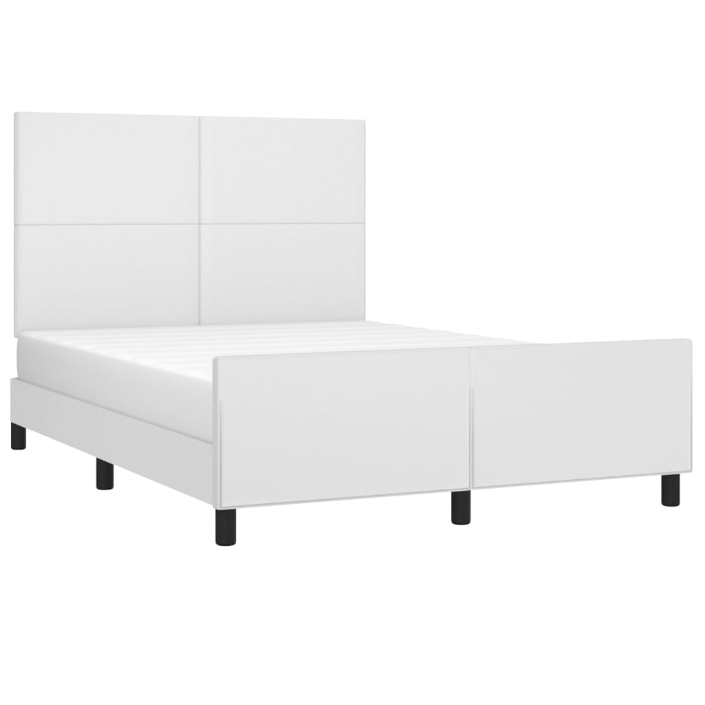 Cadre de lit sans matelas blanc 140x200 cm similicuir - XIOS