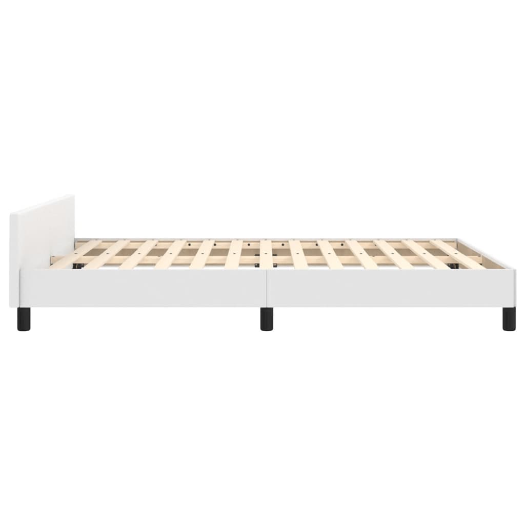 Cadre de lit sans matelas blanc 140x200 cm similicuir - XIOS