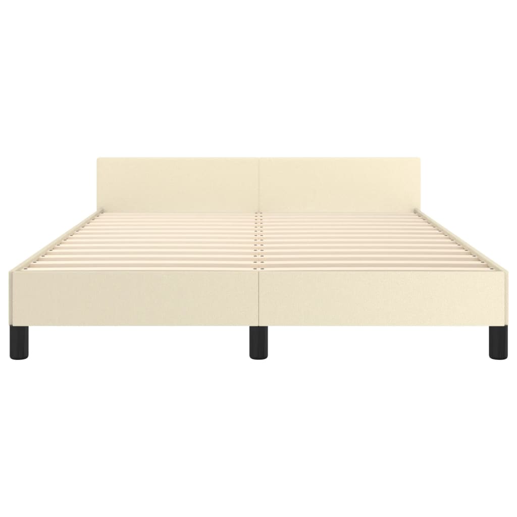 Cadre de lit sans matelas crème 140x200 cm similicuir - XIOS