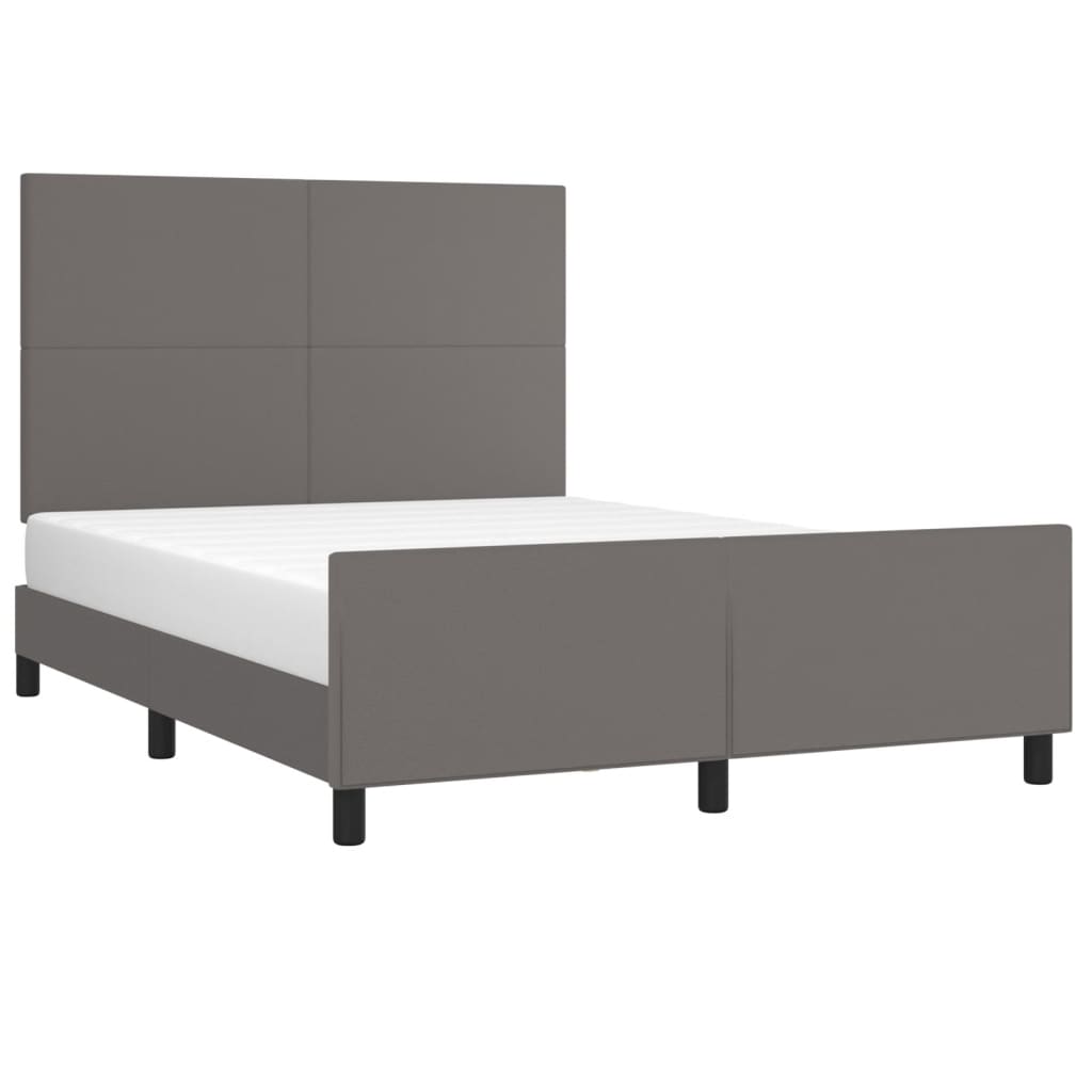 Cadre de lit sans matelas gris 140x200 cm similicuir - XIOS
