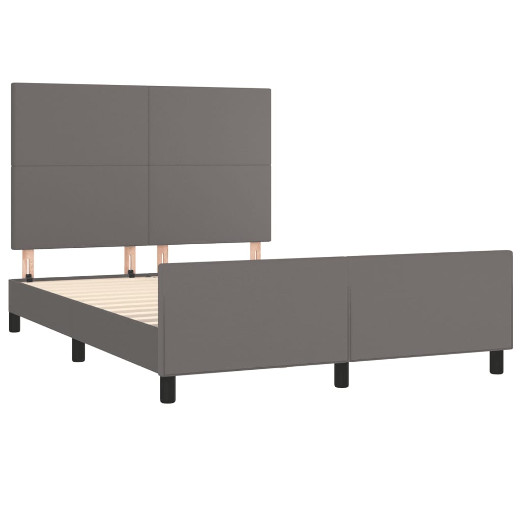 Cadre de lit sans matelas gris 140x200 cm similicuir - XIOS