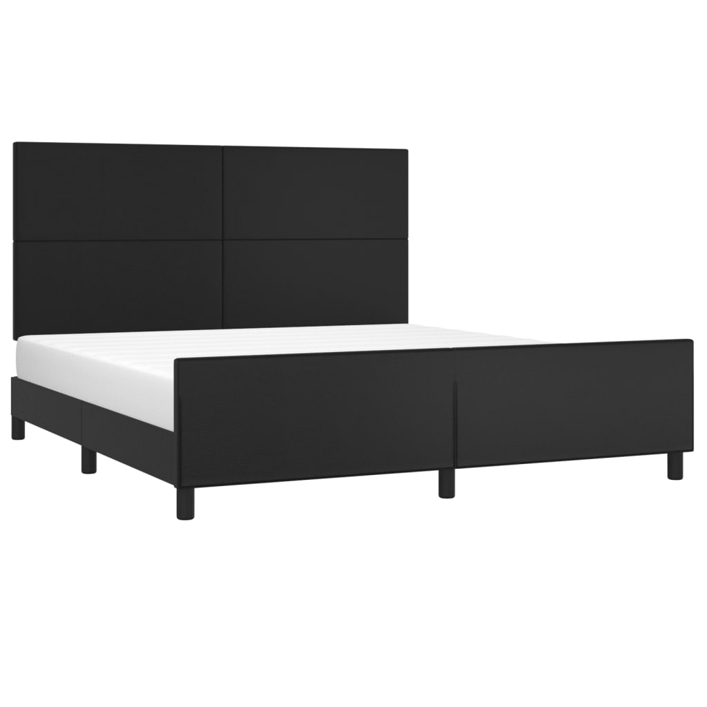 Cadre de lit sans matelas noir 160x200 cm similicuir - XIOS