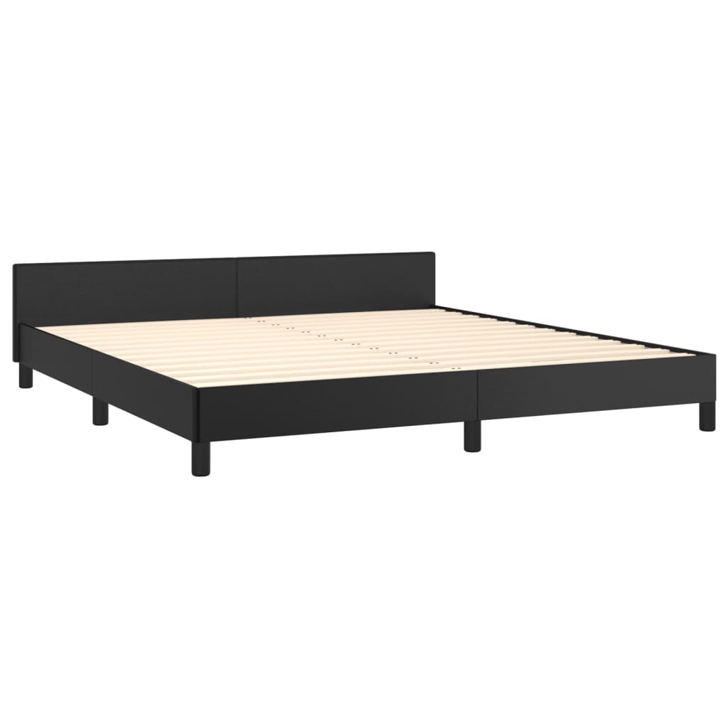 Cadre de lit sans matelas noir 160x200 cm similicuir - XIOS