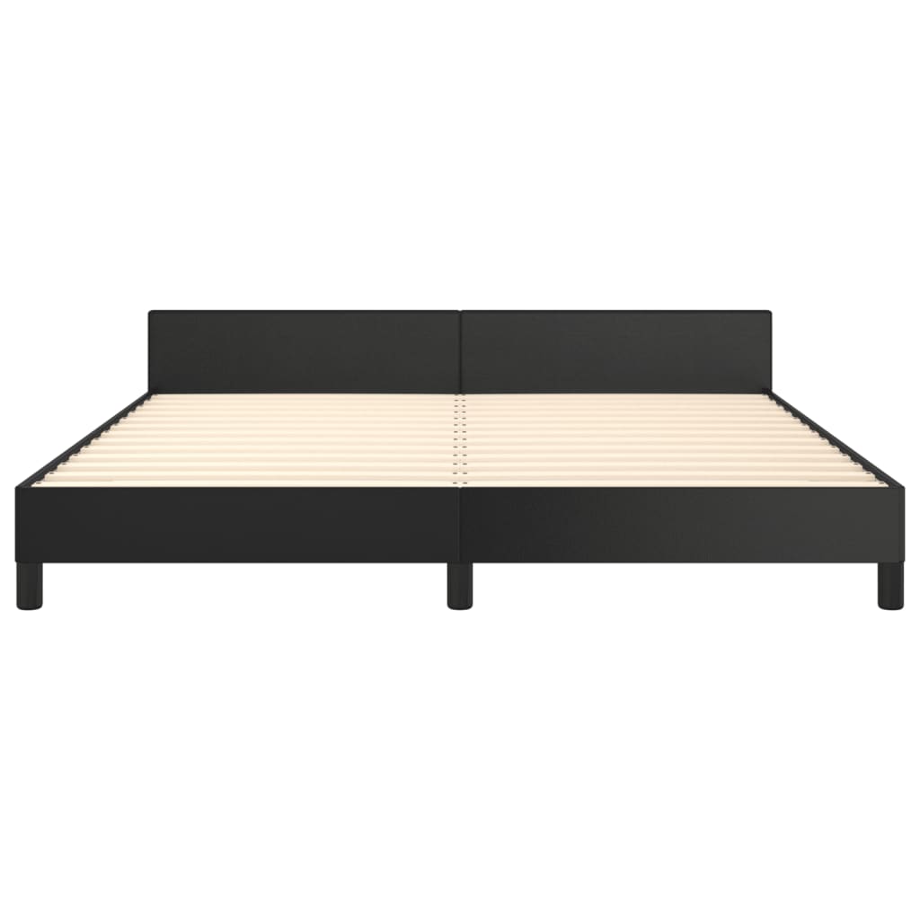 Cadre de lit sans matelas noir 160x200 cm similicuir - XIOS